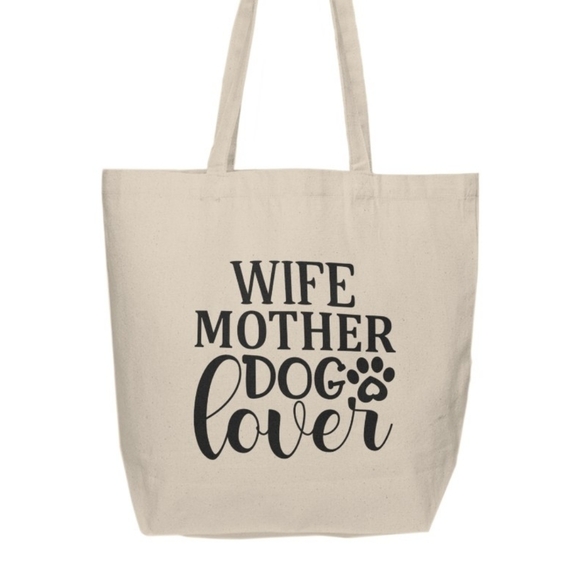 Wife, Mother, Dog Lover Custom Tote Bag - Picture 2 of 3
